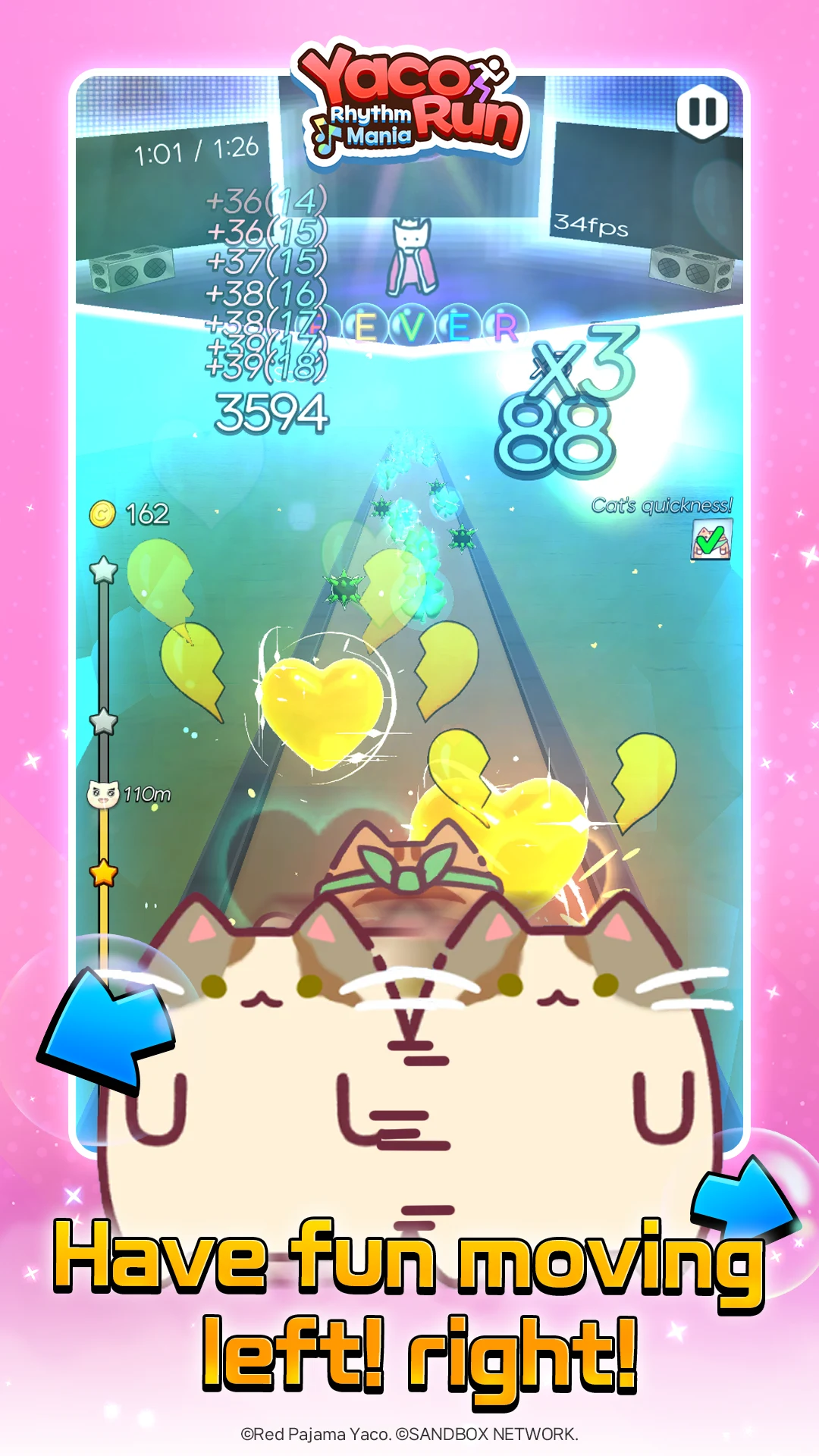 Yaco Run Rhythm - Cat SnackBar screenshot